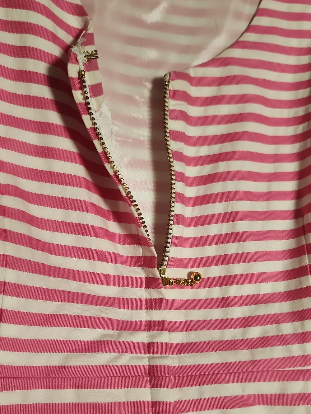 Kate Spade Jillian Candy Pink and White Striped Bow-Front Dress
